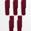 Burgundy Super Soft Seamless Tights 5 Pack 2-3 years