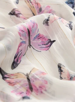 Butterfly Print Lightweight Scarf One Size