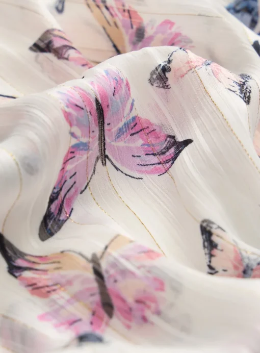 Butterfly Print Lightweight Scarf One Size