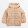 Camel Quilted Hearts Lightweight Coat 1-2 years