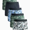 Camouflage Print Trunks 5 Pack 7-8 years