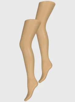 Caramel Nude 15 Denier Gloss Tights 2 Pack S