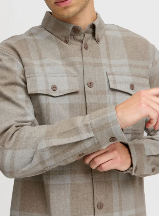 CASUAL FRIDAY CFAUGUSTO Sand Check Overshirt XXL