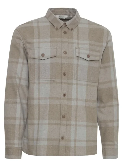 CASUAL FRIDAY CFAUGUSTO Sand Check Overshirt XXL