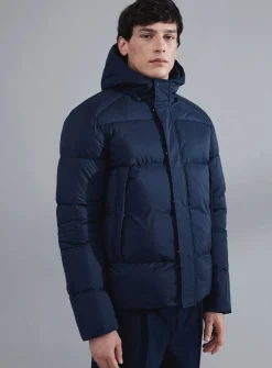 CASUAL FRIDAY CFAUSTIN Navy Hooded Puffer Coat XL