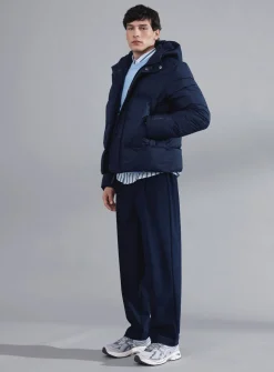 CASUAL FRIDAY CFAUSTIN Navy Hooded Puffer Coat XL