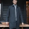 CASUAL FRIDAY CFCOLE Dark Grey Herringbone Wool Mix Coat XL