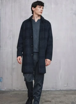 CASUAL FRIDAY CFCOLE Dark Grey Check Relaxed Overcoat XL