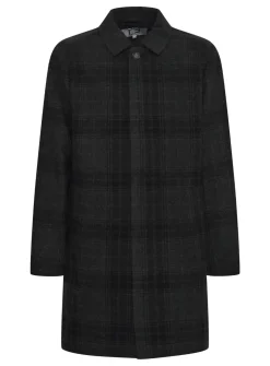 CASUAL FRIDAY CFCOLE Dark Grey Check Relaxed Overcoat XL