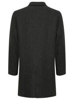 CASUAL FRIDAY CFCOLE Dark Grey Herringbone Wool Mix Coat XL