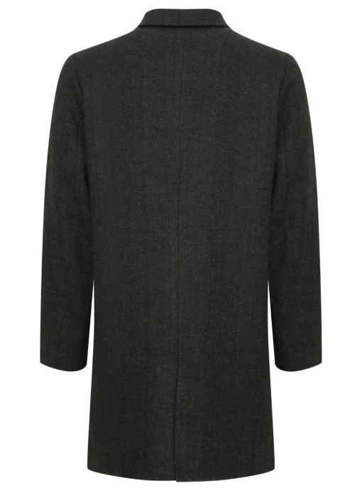 CASUAL FRIDAY CFCOLE Dark Grey Herringbone Wool Mix Coat XL