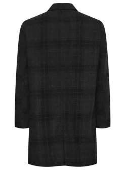 CASUAL FRIDAY CFCOLE Dark Grey Check Relaxed Overcoat XL