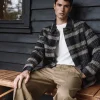 CASUAL FRIDAY CFJENS Wool Olive Checked Jacket XL