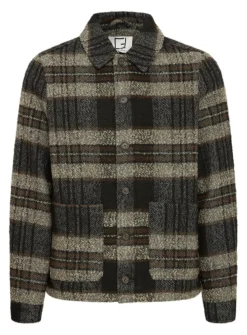 CASUAL FRIDAY CFJENS Wool Olive Checked Jacket XL