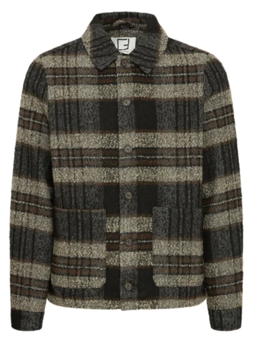 CASUAL FRIDAY CFJENS Wool Olive Checked Jacket XL