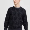 CASUAL FRIDAY CFKARL Navy Jacquard Crew Neck Knit XXL