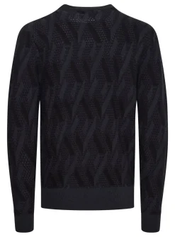 CASUAL FRIDAY CFKARL Navy Jacquard Crew Neck Knit XXL