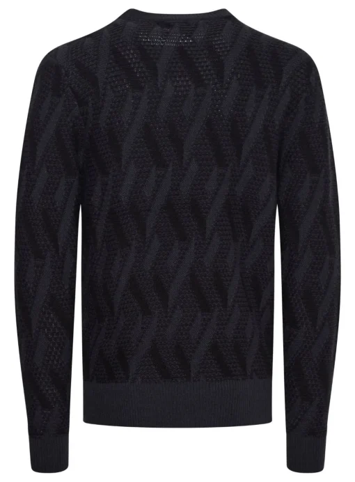 CASUAL FRIDAY CFKARL Navy Jacquard Crew Neck Knit XXL