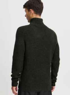 CASUAL FRIDAY CFKRISTIAN Khaki Wool Half Zip Knit L