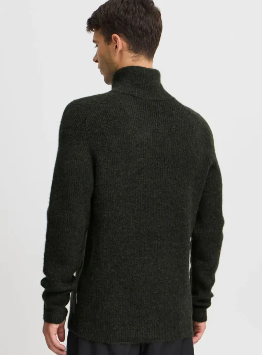 CASUAL FRIDAY CFKRISTIAN Khaki Wool Half Zip Knit L