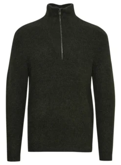 CASUAL FRIDAY CFKRISTIAN Khaki Wool Half Zip Knit L