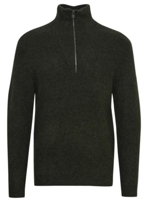 CASUAL FRIDAY CFKRISTIAN Khaki Wool Half Zip Knit L