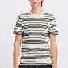 CASUAL FRIDAY Dark Green Striped Short Sleeve T-Shirt L