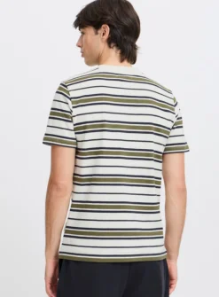 CASUAL FRIDAY Dark Green Striped Short Sleeve T-Shirt L