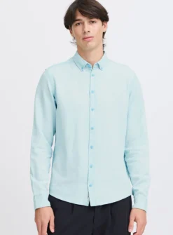 CASUAL FRIDAY Light Blue Linen Mix Chambray Shirt XXL