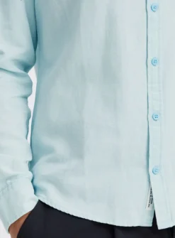 CASUAL FRIDAY Light Blue Linen Mix Chambray Shirt XXL