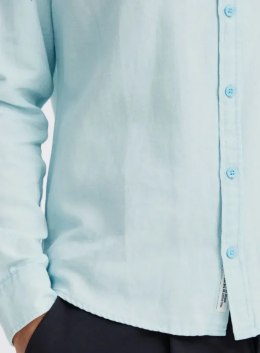 CASUAL FRIDAY Light Blue Linen Mix Chambray Shirt XXL