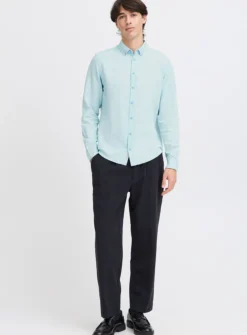 CASUAL FRIDAY Light Blue Linen Mix Chambray Shirt XXL