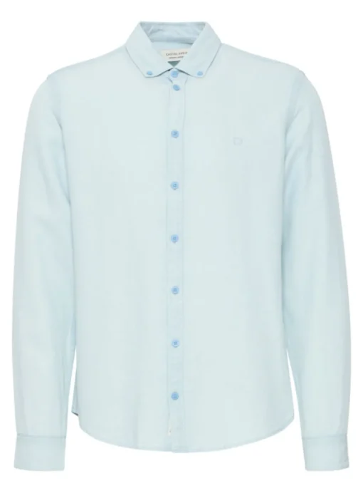 CASUAL FRIDAY Light Blue Linen Mix Chambray Shirt XXL