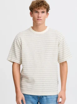 CASUAL FRIDAY Off White Striped Oversized T-Shirt XXL
