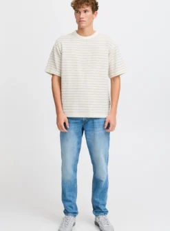 CASUAL FRIDAY Off White Striped Oversized T-Shirt XXL