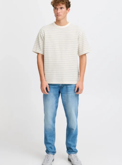 CASUAL FRIDAY Off White Striped Oversized T-Shirt XXL