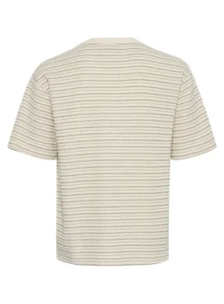CASUAL FRIDAY Off White Striped Oversized T-Shirt XXL
