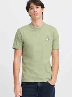CASUAL FRIDAY Pale Green Embroidered T-Shirt L