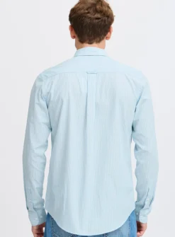 CASUAL FRIDAY Sky Blue Striped Long Sleeve Shirt XXL