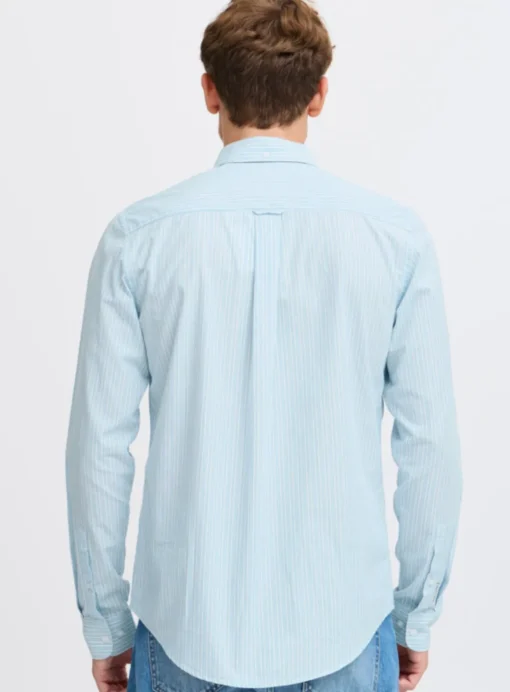 CASUAL FRIDAY Sky Blue Striped Long Sleeve Shirt XXL