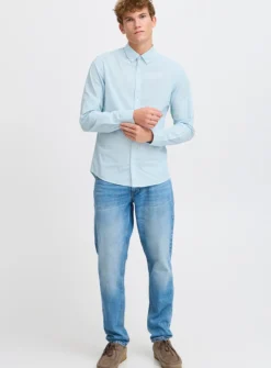 CASUAL FRIDAY Sky Blue Striped Long Sleeve Shirt XXL