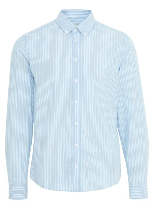 CASUAL FRIDAY Sky Blue Striped Long Sleeve Shirt XXL