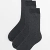 Charcoal Ankle Socks 3 Pack 6-8.5