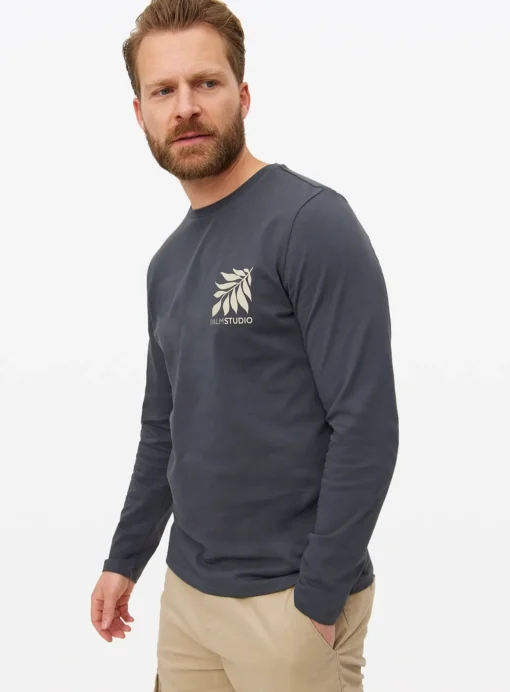 Charcoal Botanical Stencil T-Shirt L