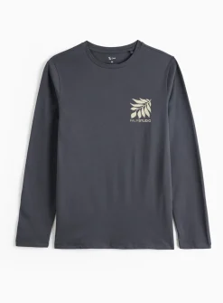 Charcoal Botanical Stencil T-Shirt L