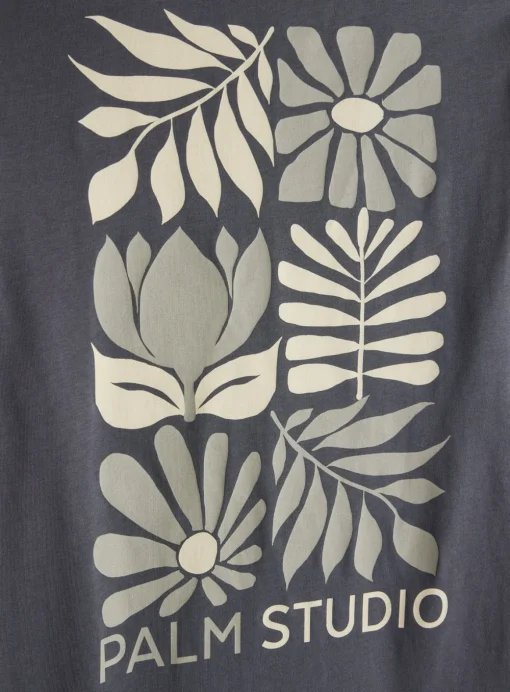 Charcoal Botanical Stencil T-Shirt L