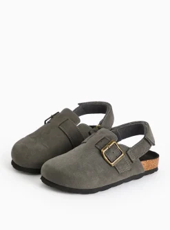 Charcoal Buckle Ankle Strap Clogs 7 Infant