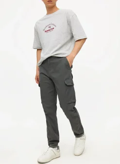 Charcoal Cuffed Cargo Trousers 40R