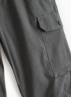 Charcoal Cuffed Cargo Trousers 40R