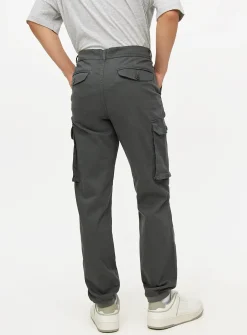 Charcoal Cuffed Cargo Trousers 40R